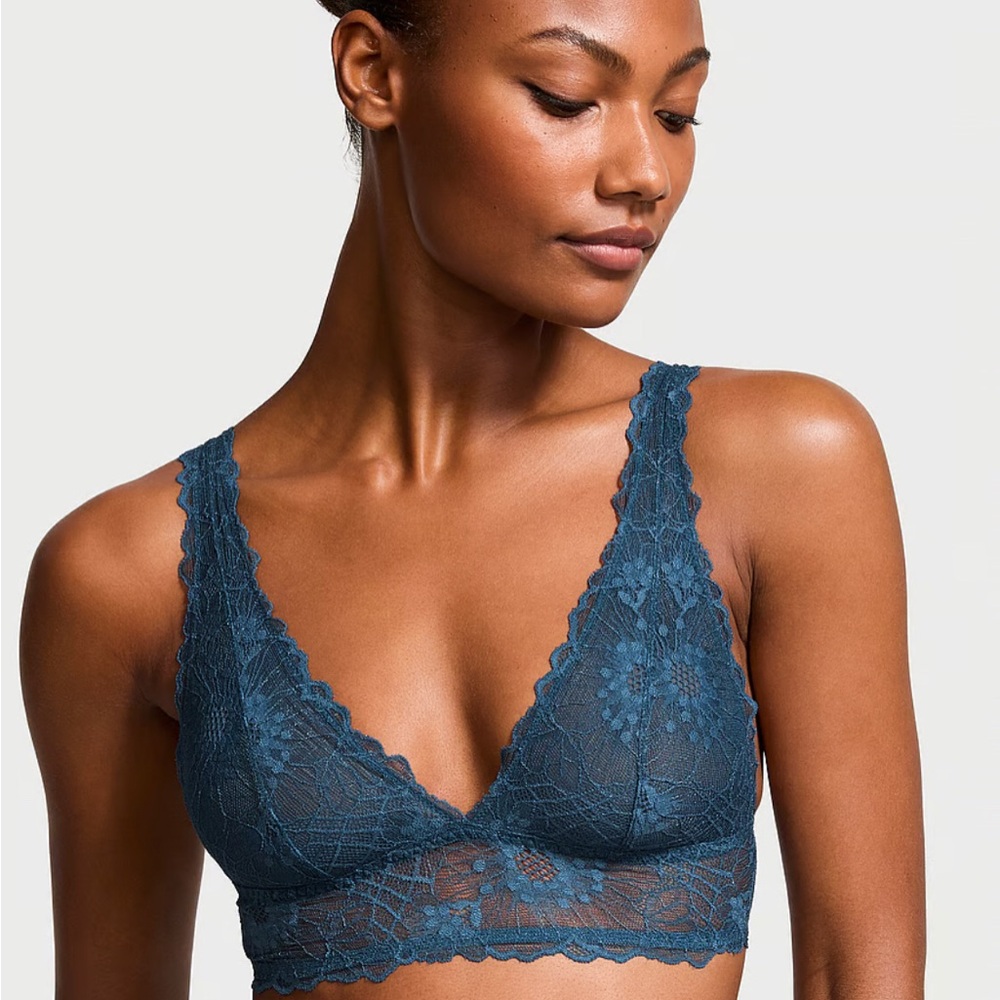 Victorias Secret Sexy Tee lace triangle Bralette, size Large.